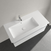 Villeroy & Boch Venticello Lavabo pour meuble - vasque à gauche - 1 trou de robinet - 100x50cm - adapté pour 3 trous de robinet - trop-plein - ceramic+ - blanc 1025127