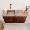 Mondiaz JOYA-DLUX Meuble de toilette 71,6cm - arrondi droit couleur Ruby - Vasque FAYE position Gauche Sans trou de robinet couleur Arena SW1425298