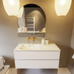 MONDIAZ VICA-DLUX Ensemble meuble de salle de bains - 110cm - meuble bas talc - 2 tiroirs - vasque encastrée cloud gauche - sans trous de robinet - version hauteur 60cm - frape SW1088553