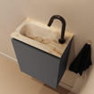MONDIAZ TURE-DLUX Meuble toilette - 40cm - Dark Grey - EDEN - vasque Frappe - position gauche - 1 trou de robinet SW1102722