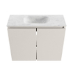 MONDIAZ TURE-DLUX Meuble toilette - 60cm - Linen - EDEN - vasque Opalo - position centrale - 1 trou de robinet SW1104379