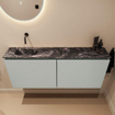 MONDIAZ TURE-DLUX Meuble toilette - 120cm - Greey - EDEN - vasque Lava - position gauche - sans trou de robinet SW1103807