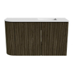 Mondiaz JOYA 71.6cm toiletmeubel - ronding links kleur Shadow - Wastafel FAYE positie Rechts Zonder kraangat kleur Talc. SW1421434