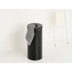 Brabantia Bac à linge - 35 litres - couvercle en plastique - sac à linge amovible - matt black/gris foncé SW1026509