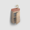 Clou Flush 3 fontein 36x18cm met kraangat rechts mat roze keramiek SW795717