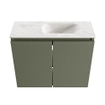 MONDIAZ TURE-DLUX Meuble toilette - 60cm - Army - EDEN - vasque Ostra - position droite - sans trou de robinet SW1104712