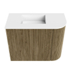 Mondiaz JOYA 51.6cm toiletmeubel - ronding rechts kleur Dusk - Wastafel FAYE positie Links Zonder kraangat kleur Talc. SW1421594