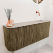 Mondiaz JOYA-DLUX Meuble de salle de bains 101.6cm - arrondi gauche couleur Dusk - Vasque FAYE position Droite Sans trou de robinet couleur Opalo SW1423335
