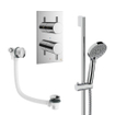 Crosswater MPRO Handdoucheset - 2 hendels - badafvoer - handdouche - glijstang - chroom SW1472635