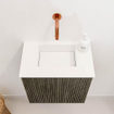 Mondiaz JOYA 40cm meuble de salle de bains WC - couleur Shadow - Vasque FAYE position Milieu Sans trou de robinet couleur Talc SW1421378