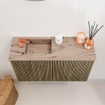Mondiaz JOYA-DLUX 70cm meuble de toilette - couleur Dusk - Vasque FAYE position Gauche 1 trou de robinet couleur Arena. SW1425740