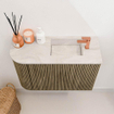 Mondiaz JOYA-DLUX 61.6cm toiletmeubel - ronding links kleur Dusk - Wastafel FAYE positie Rechts 1 kraangat kleur Ostra. SW1423400