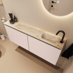 MONDIAZ TURE-DLUX Meuble de WC 120 cm Rosee. EDEN lavabo Frappe position droite. Avec 1 trou de robinet. SW1102987