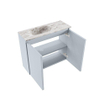 MONDIAZ TURE-DLUX Meuble toilette - 60cm - Clay - EDEN - vasque Glace - position gauche - 1 trou de robinet SW1103224