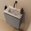 MONDIAZ TURE-DLUX Meuble toilette - 40cm - Smoke - EDEN - vasque Glace - position centrale - sans trou de robinet SW1103527