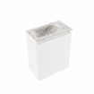 MONDIAZ TURE-DLUX Meuble de toilette 40 cm Talc. EDEN lavabo Glace position gauche. Sans trou de robinet. SW1103169