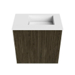 Mondiaz JOYA 40cm toiletmeubel - kleur Shadow - Wastafel FAYE positie Rechts 1 kraangat kleur Talc. SW1421416