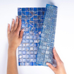 The Mosaic Factory Amsterdam carrelage mosaïque 32.2x32.2cm pour mur et sol intérieur et extérieur carré verre bleu moyen SW62147
