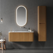 Royal Plaza Terra Edge Hoge Kast - 40x35x170cm - ribbel - sandwood (licht eiken) SW1449782