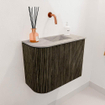 Mondiaz JOYA-DLUX 51.6cm toiletmeubel - ronding links kleur Shadow - Wastafel FAYE positie Rechts Zonder kraangat kleur Glace. SW1422758