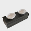 ENSEMBLE DE MEUBLE MONDIAZ LUSH - 120cm - 1 tiroir - lavabo BARCO - 2 lavabos - 0 trous de robinet - anthracite SW409625