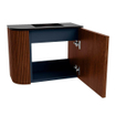 Mondiaz JOYA 51.6cm meuble de salle de bains - arrondi gauche couleur Ruby - Vasque FAYE position Droite 1 trou de robinet couleur Urban SW1421826