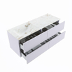 MONDIAZ VICA-DLUX Ensemble meuble de salle de bains - 130cm - meuble bas Cale - 4 tiroirs - vasque encastrée Cloud gauche - sans trous de robinet - version hauteur 60cm - Frappe SW1089063
