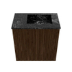 Mondiaz JOYA-DLUX 40cm toiletmeubel - kleur Walnut - Wastafel FAYE positie Rechts 1 kraangat kleur Lava. SW1422440