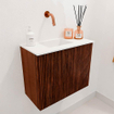 Mondiaz JOYA 50cm toiletmeubel - kleur Ruby - Wastafel FAYE positie Links Zonder kraangat kleur Talc. SW1421700