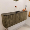 Mondiaz JOYA-DLUX Meuble de salle de bains - 113,2cm - arrondi gauche et droite couleur Dusk - Vasque FAYE position Milieu Sans trou de robinet couleur Lava SW1423295