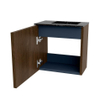 Mondiaz JOYA-DLUX 40cm toiletmeubel - kleur Walnut - Wastafel FAYE positie Rechts Zonder kraangat kleur Lava. SW1422412