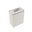 MONDIAZ TURE-DLUX meuble WC 40 cm Linen. Lavabo EDEN Glace position centrale. Sans trou de robinet. SW1103317