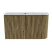 Mondiaz JOYA-DLUX Meuble de toilette 71,6cm - arrondi droite couleur Dusk - Vasque FAYE position Gauche Sans trou de robinet couleur Glace SW1423178