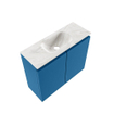 MONDIAZ TURE-DLUX Meuble toilette - 60cm - Jeans - EDEN - vasque Ostra - position centrale - 1 trou de robinet SW1104886