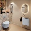 MONDIAZ TURE-DLUX Meuble toilette - 40cm - Clay - EDEN - vasque Glace - position droite - 1 trou de robinet SW1103186