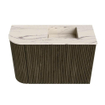 Mondiaz JOYA-DLUX 61.6cm toiletmeubel - ronding links kleur Shadow - Wastafel FAYE positie Rechts Zonder kraangat kleur Nata. SW1424993