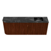 Mondiaz JOYA-DLUX Meuble de salle de bains - 111.6cm - arrondi gauche couleur Ruby - Vasque FAYE position droite Sans trou de robinet couleur Lava SW1423685