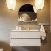 Mondiaz VICA-DLUX ensemble de meuble de salle de bain - 100cm - meuble sous lavabo lin - 2 tiroirs - lavabo encastré nuage droite - 1 trou de robinet - version haute de 60cm - glace SW1087707