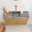 Mondiaz JOYA-DLUX 70cm meuble de toilette - couleur Oak - Vasque FAYE position Milieu Sans trou de robinet couleur Sombra. SW1424245
