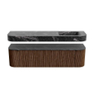 MONDIAZ THOR-DLUX 170cm badmeubel ronding links + rechts kleur Walnut met 1 lade en 2 deuren. Vrijhangende wastafel CLOUD Rechts 1 kraangat kleur Lava. SW1465599