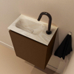 MONDIAZ TURE-DLUX Meuble toilette - 40cm - Rust - EDEN - vasque Ostra - position gauche - 1 trou de robinet SW1105075