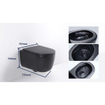 QeramiQ Dely Swirl Toiletset - 36.3x51.7cm - Geberit UP320 inbouwreservoir - 35mm zitting - koperen bedieningsplaat - rechthoekige knoppen - mat zwart SW1138613