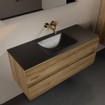 Mondiaz AIVY Ensemble de meuble - 120x45x50cm - 0 trous de robinet - 1 vasque Urban Solid surface - Centre - 2 tiroirs - avec miroir - Melamine Chai SW892280