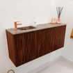 Mondiaz JOYA-DLUX 90cm meuble de toilette - couleur Ruby - Vasque FAYE position Gauche 1 trou de robinet couleur Arena. SW1425272