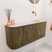 Mondiaz JOYA-DLUX 91.6cm meuble de toilette - arrondi gauche couleur Dusk - Vasque FAYE position Droite Sans trou de robinet couleur Meli. SW1425858