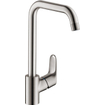 Hansgrohe Focus E2 Mitigeur de cuisine avec bec haut pivotant réglable 110 150 et 360 aspect inox 0605550