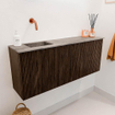 Mondiaz JOYA-DLUX 100cm meuble de salle de bains - couleur Walnut - Vasque FAYE position Gauche Sans trou de robinet couleur Oza. SW1424569