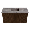 Mondiaz JOYA-DLUX 70cm toiletmeubel - kleur Walnut - Wastafel FAYE positie Midden 1 kraangat kleur Sombra. SW1424712