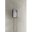 Fortifura Galeria Cabine de douche – 100x140x200 cm – charnières, poignée et barre de stabilisation – verre de sécurité 8 mm clair strié – finition inox brossé PVD SW1222386