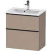 Duravit D-neo Meuble sous vasque 61x37.2x62.5cm 2 tiroirs Linnen mat SW641477